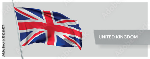 United Kingdom happy holiday day greeting card, banner vector illustration