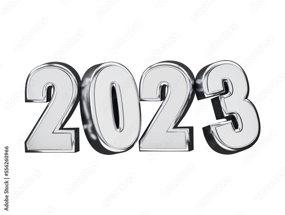 Realistic 3d rendering 2023 new year text effect Realistic 3d rendering 2023 new year text effect
