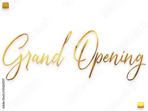 Grand Opening Gold Text Cursive Typography PNG Transparent 