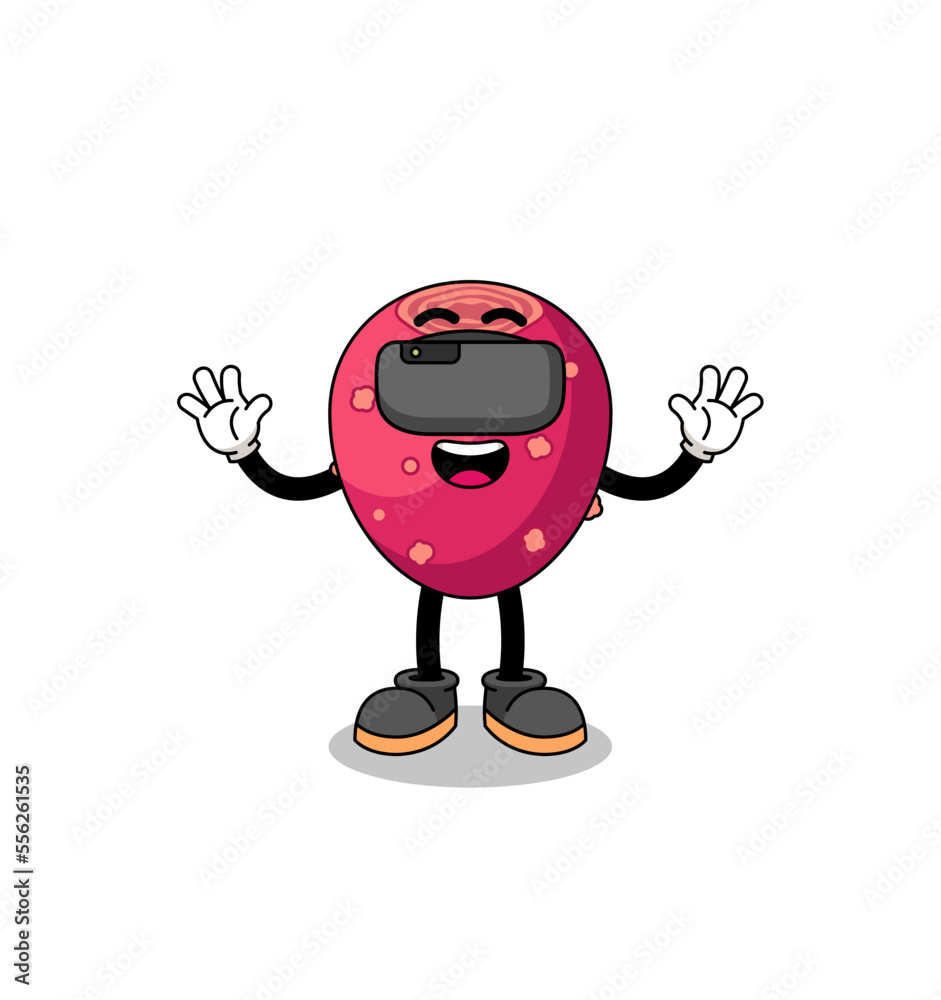 Illustration of prickly pear with a vr headset Illustration of prickly pear with a vr headset