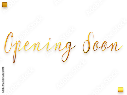 Opening Soon Invitation of Gold Cursive Typography Text Transparent PNG