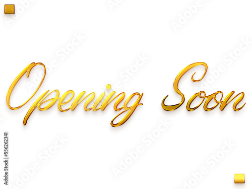 Opening Soon Invitation of Transparent PNG Gold Typography Cursive Text