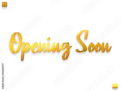 Opening Soon Invitation of Transparent PNG Gold Typography Bold Text