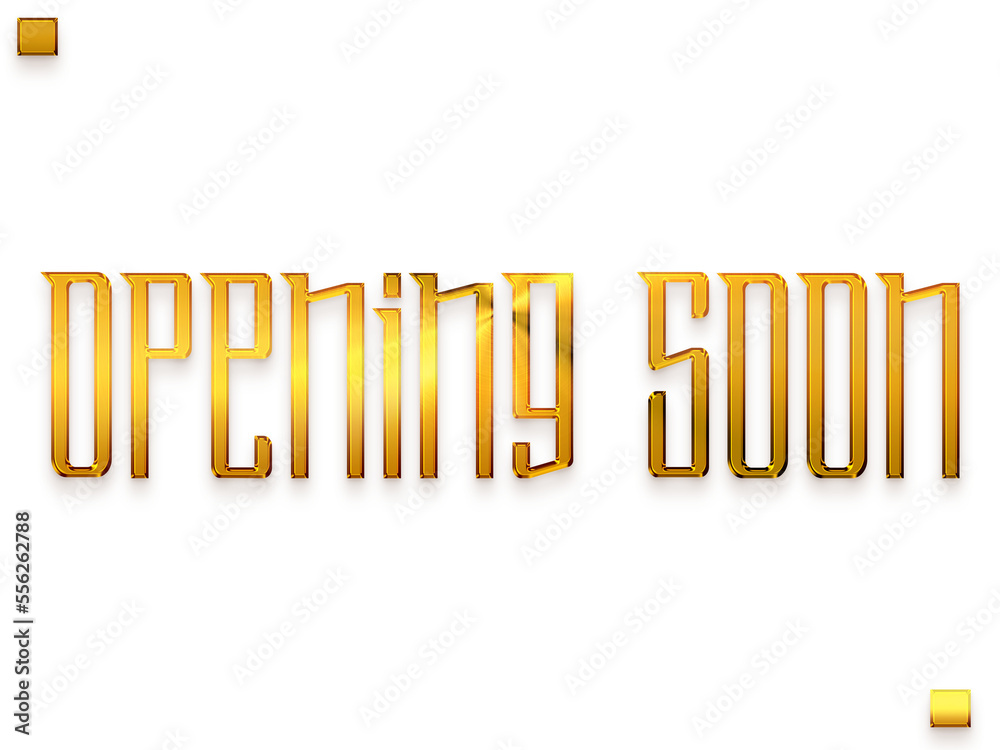 Opening Soon Invitation of Transparent PNG Gold Bold Typography Text