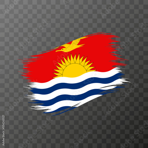 Free Download Kiribati national flag. Grunge brush stroke. Vector illustration on transparent background. - GFXLoad