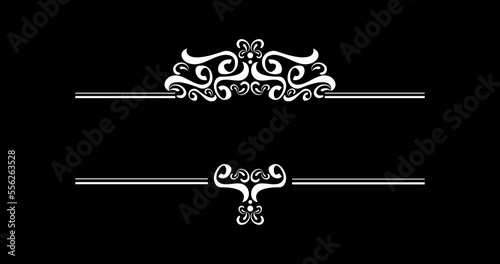 Vintage Title Border Frame For Design Elements vector in white color on the black background