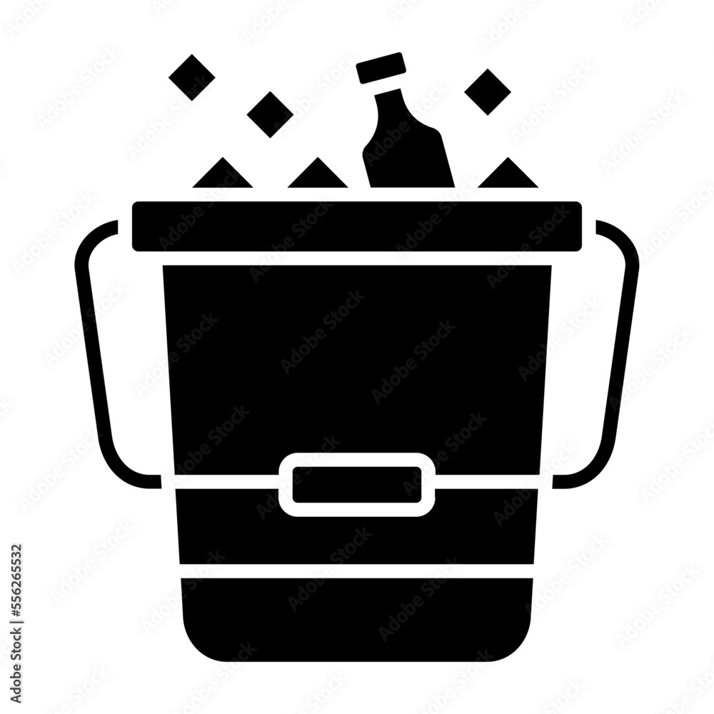 Obraz premium Ice Bucket Glyph Icon