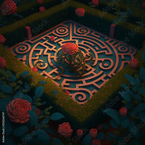 rose in labirinth photo