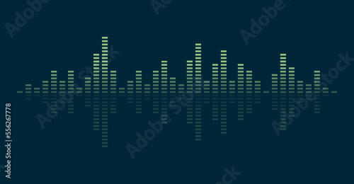 Waves of the equalizer on purple background