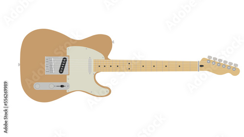 Wood cream brown telecaster famous Guitar refers to Solid Guitar very popular for musician (Red Color) on PNG White Transparent background 