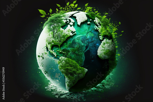 World environment and Earth day concept with glass globe and eco friendly enviroment