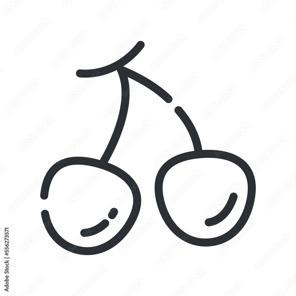 Cherry line icon, outline vector sign, linear pictogram isolated on white background. Logo illustration Cherry line icon, outline vector sign, linear pictogram isolated on white background. Logo illustration