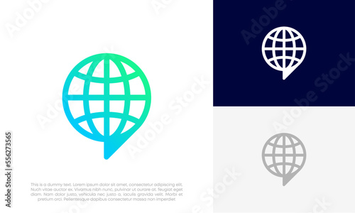 globe talk, world talk logo design vector