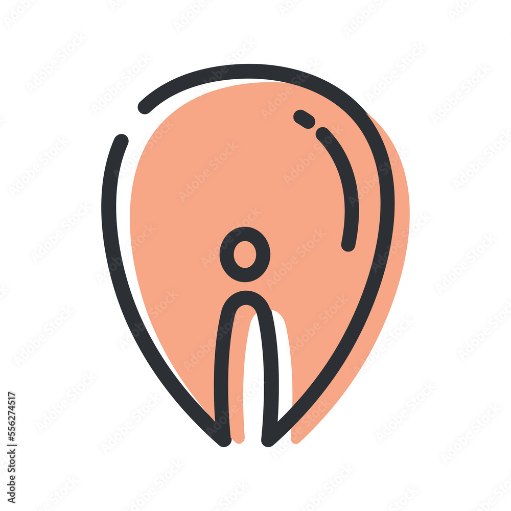 Salmon linear icon. Food symbol. Logo concept. Vector illustration isolated on white background. Salmon linear icon. Food symbol. Logo concept. Vector illustration isolated on white background.