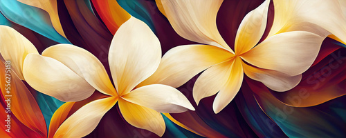 Beautiful frangipani flower design (Generative AI)