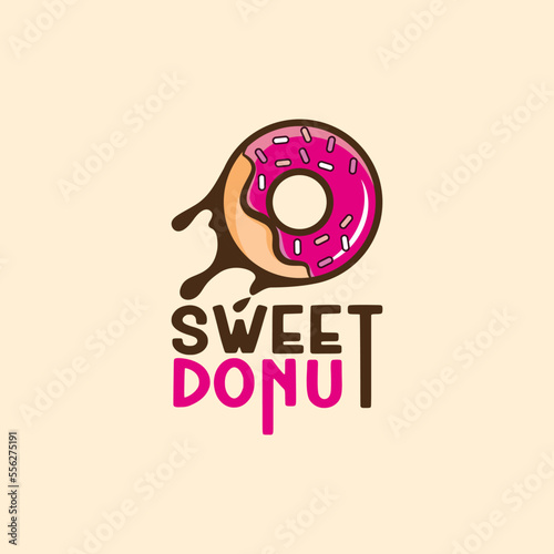 donut logo, cake, sweets and business logo design in  vector template.