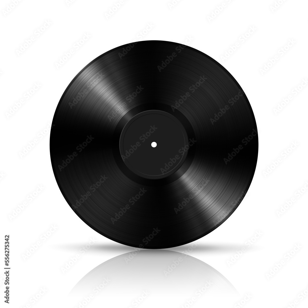 Naklejka premium Black vinyl record isolated on white background