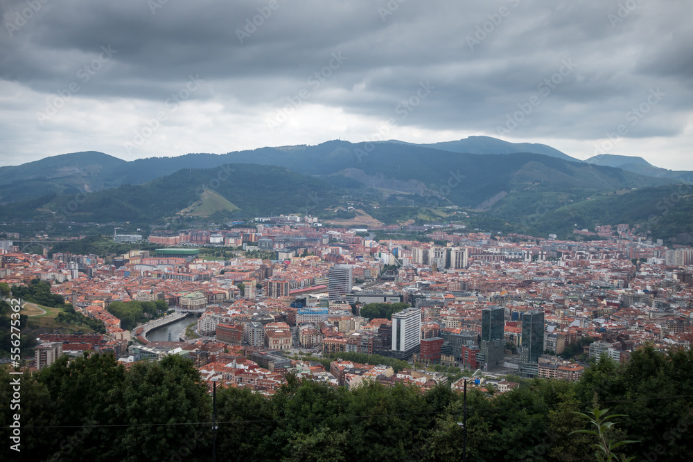 Aerial view of Bilbao city, Basque Country, Spain