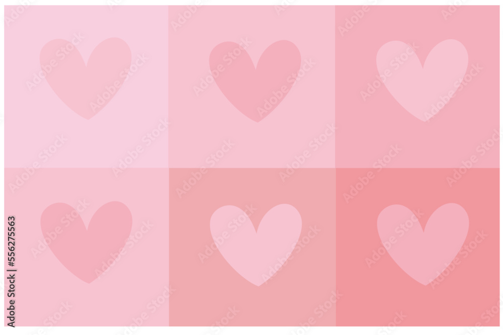 Pastel pink  heart love vector illustration. Love and valentine concept