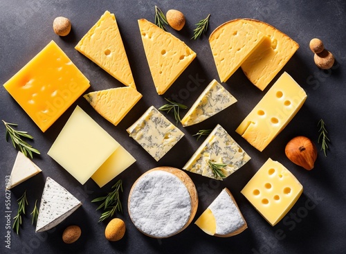 lots of different types of cheese photo