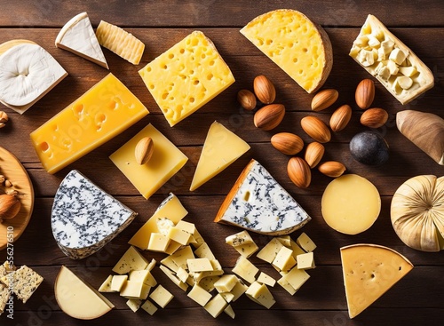 lots of different types of cheese photo