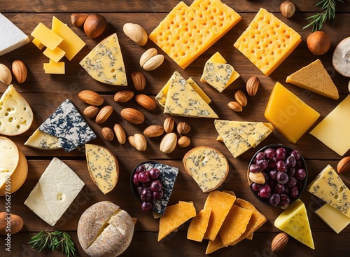 lots of different types of cheese