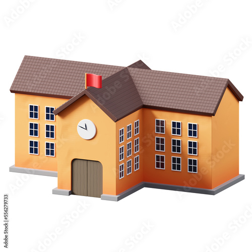 school building 3d illustration
