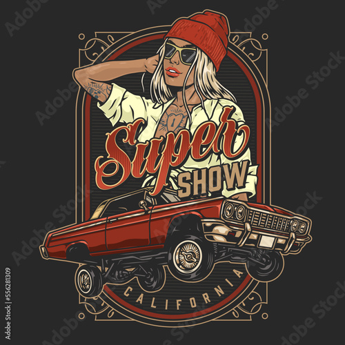 California lowriding show colorful poster