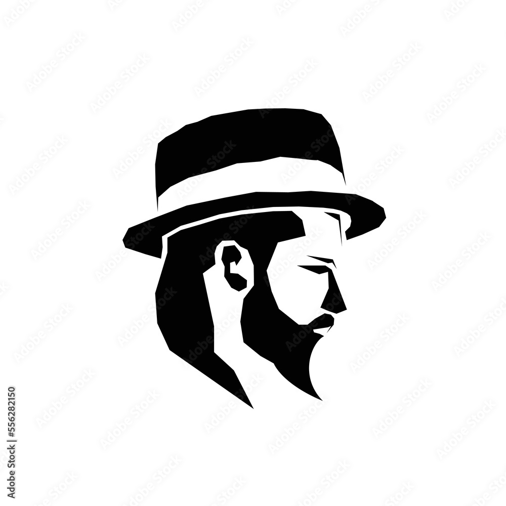 Bearded man logo and wearing hat Bearded man logo and wearing hat