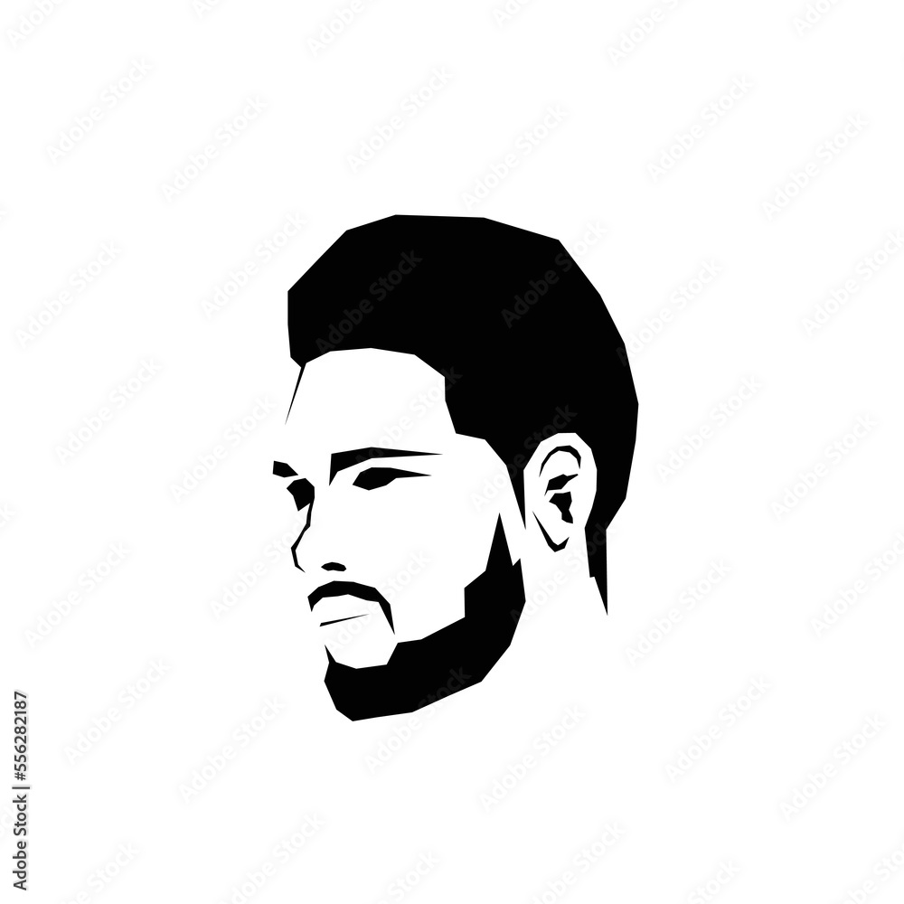 Bearded man logo design Bearded man logo design