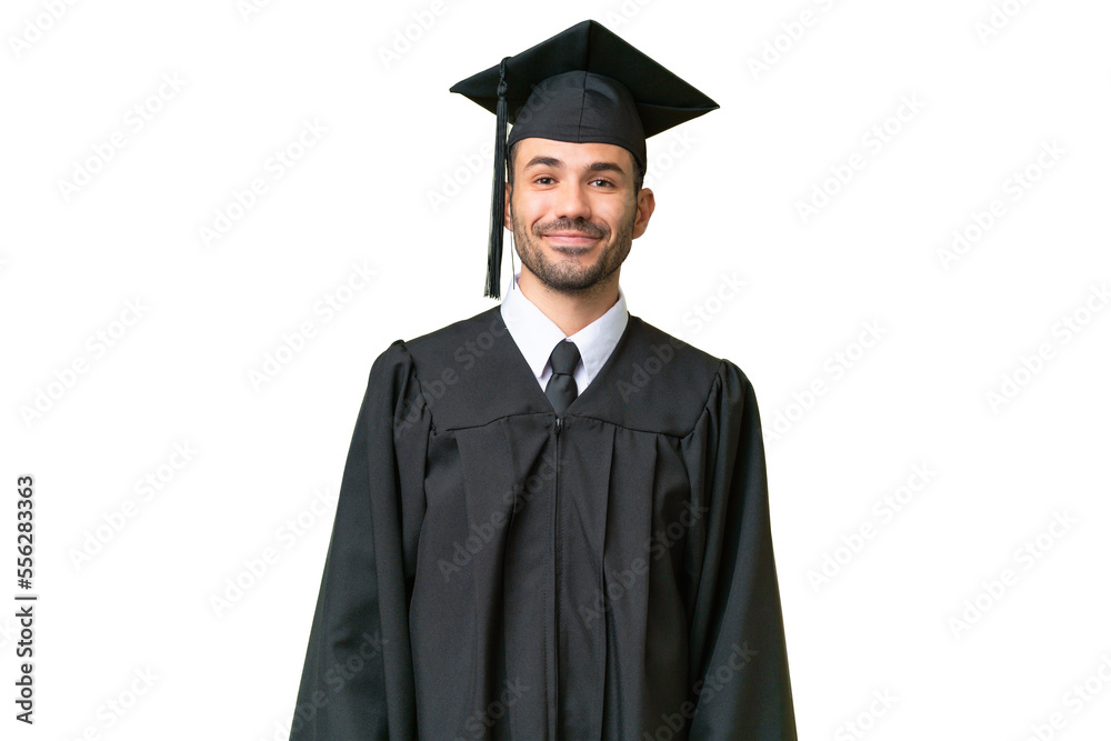 Young university graduate man over isolated background laughing Young university graduate man over isolated background laughing