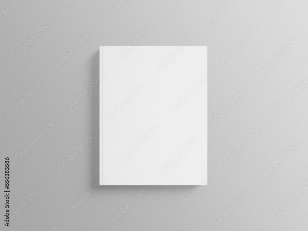 Realistic Blank Soft Cover Book Mockup Isolated on White Background from Flat-lay View