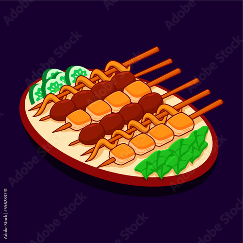 various types of satay,suitable for social media elements