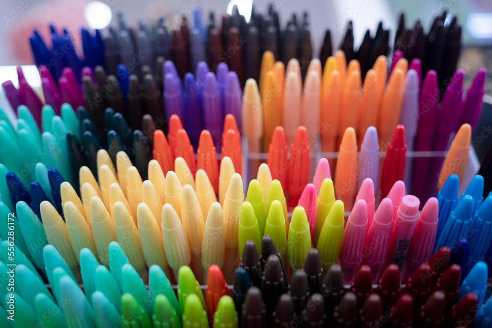 Fototapeta premium Background of lots assorted colorful marker pen set