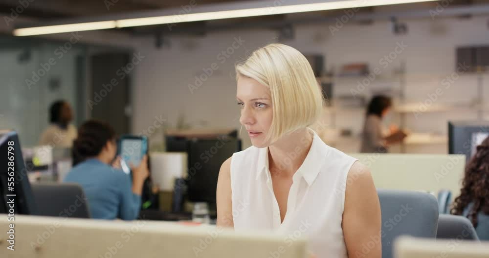 Phone, data analysis or business woman with computer for SEO research, marketing strategy or social media networking. Communication, digital or employee on smartphone for innovation or app software Phone, data analysis or business woman with computer for SEO research, marketing strategy or social media networking. Communication, digital or employee on smartphone for innovation or app software