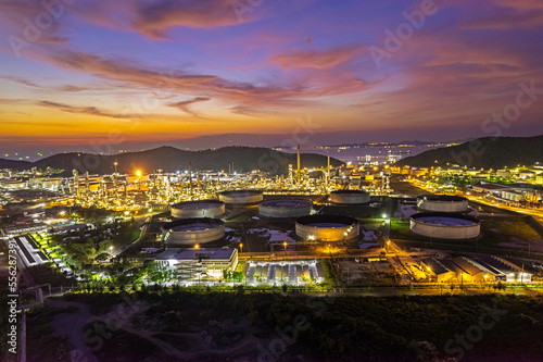 Petrochemical industry on sunset and Twilight sky.