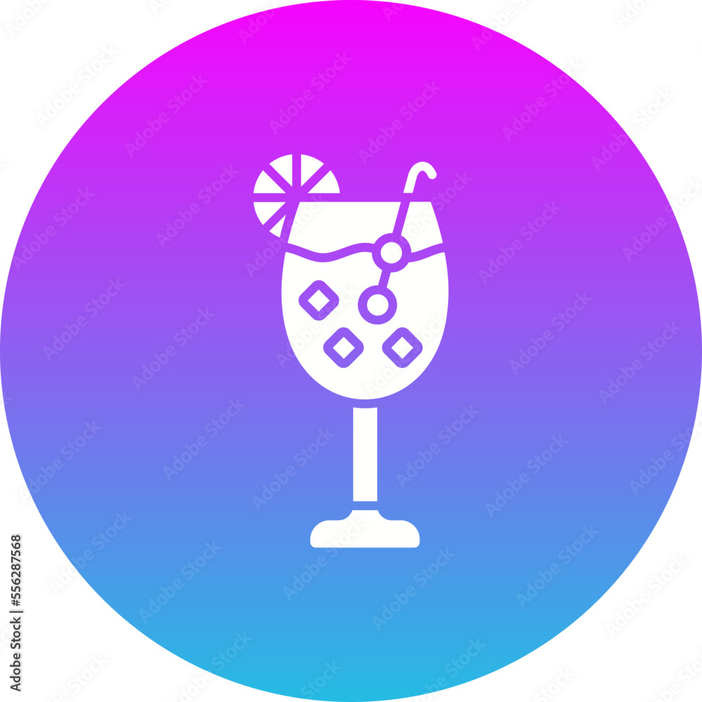 Cocktail Gradient Circle Glyph Inverted Icon