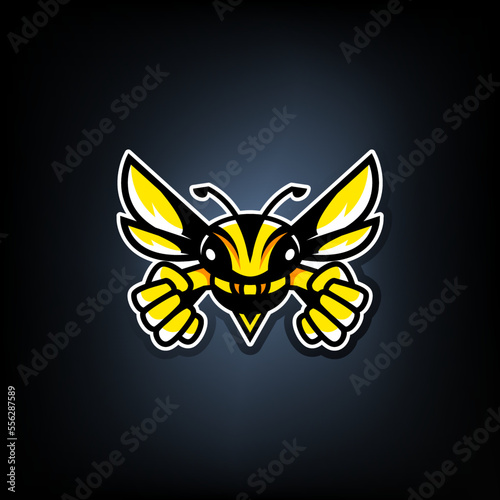 hornet mascot sport team game logo