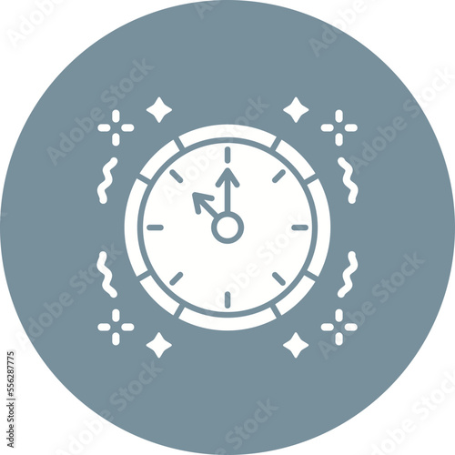 Clock Multicolor Circle Glyph Inverted Icon