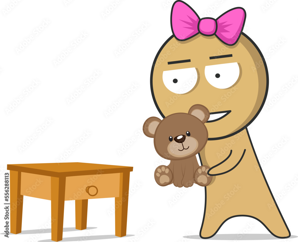 Obraz premium Girl and soft toy 