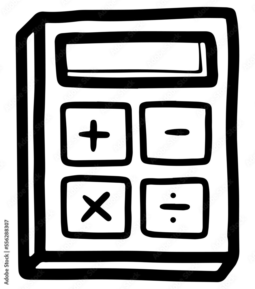Simple calculator hand drawn icon design vector. Finance economy business concept. Simple calculator hand drawn icon design vector. Finance economy business concept.
