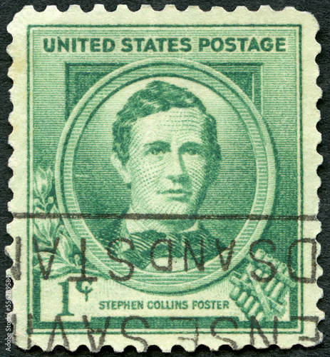 USA - 1940: shows Stephen Collins Foster (1826-1864), Great Americans Composers, 1940