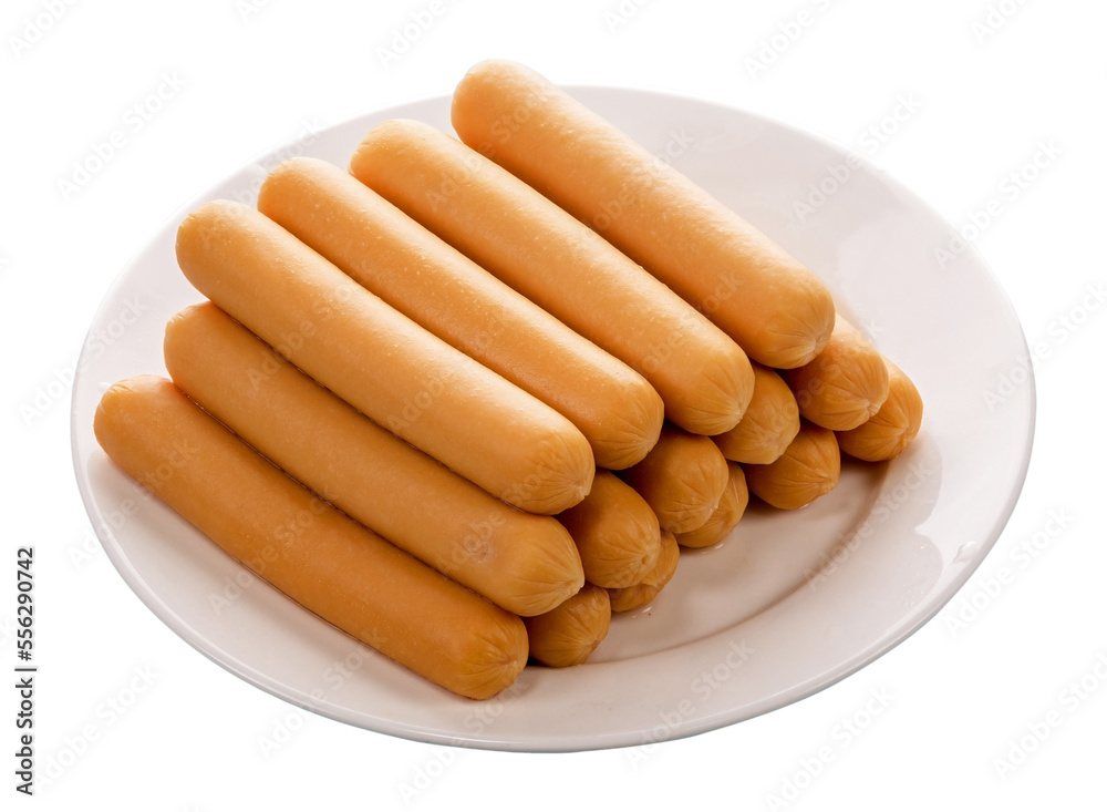 sausages on a white background isolated and save as to PNG file