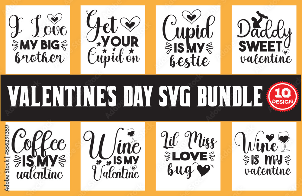 Fototapeta premium Valentine's day svg design bundle