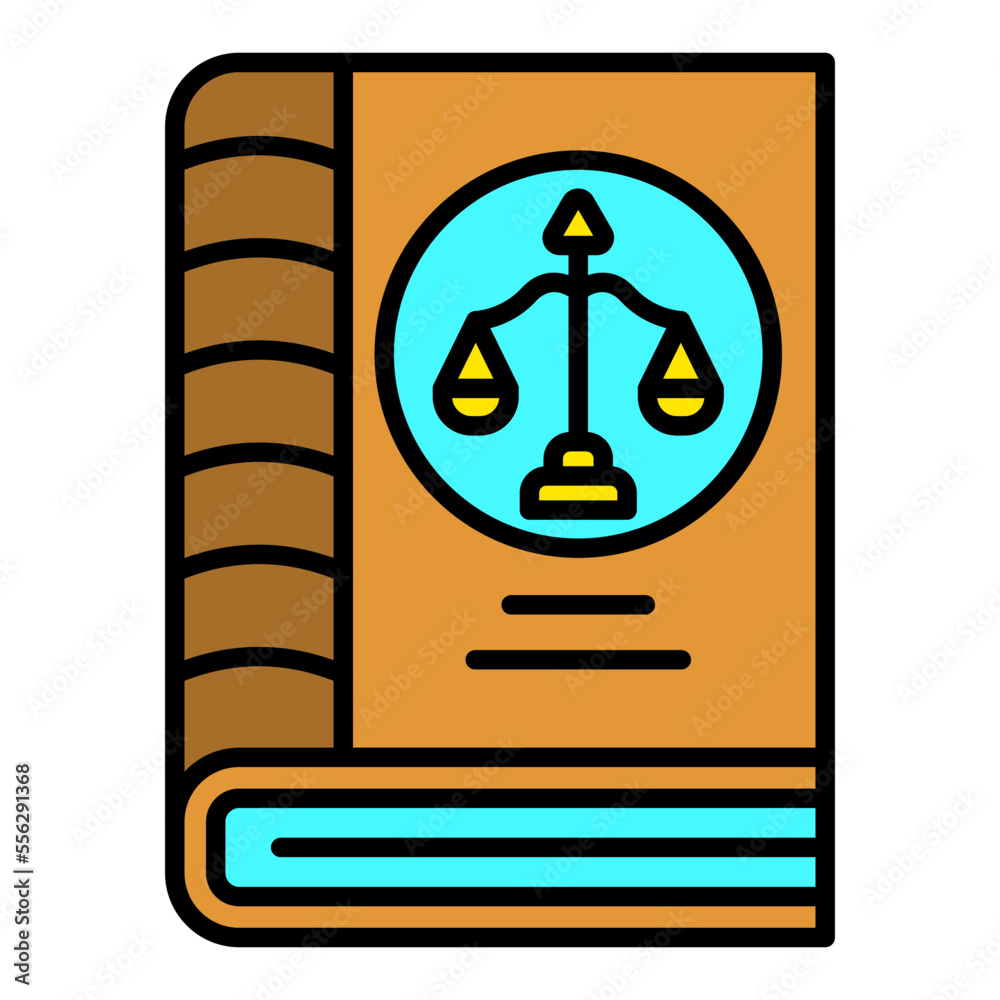 Law Book Filled Line Icon