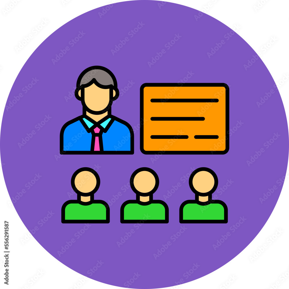 Lecture Multicolor Circle Filled Line Icon Lecture Multicolor Circle Filled Line Icon