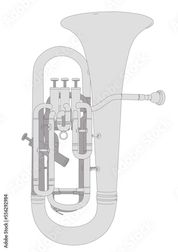 シンプルでおしゃれなユーフォニアムのリアルイラスト素材