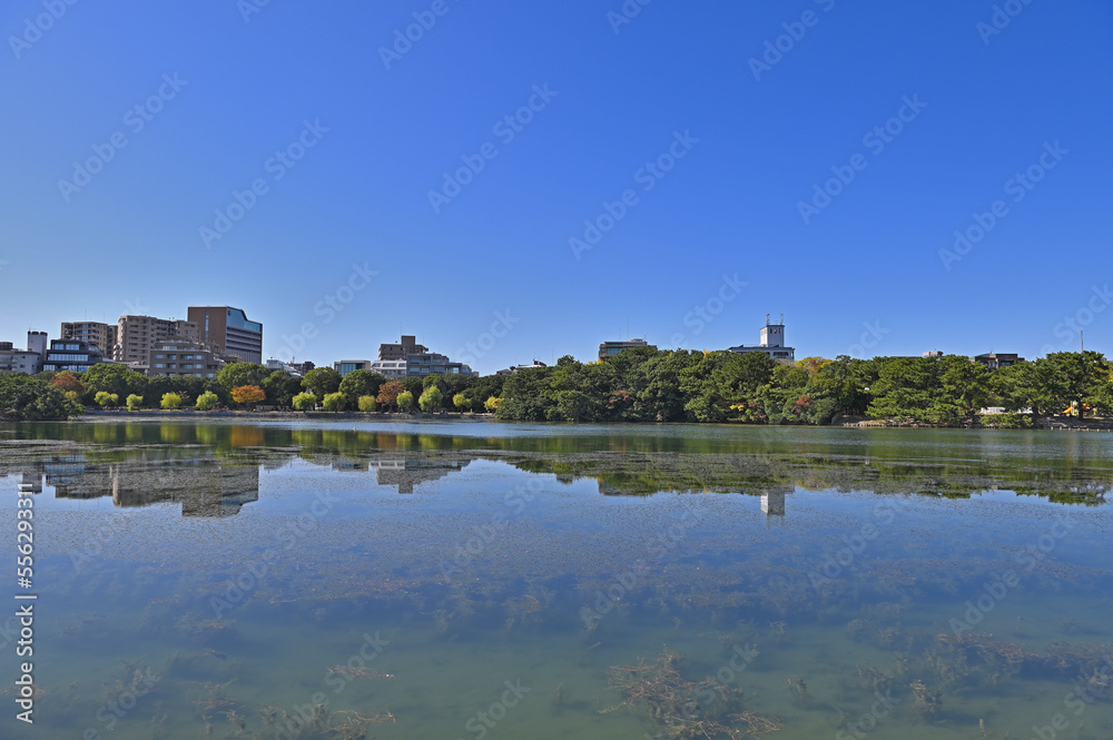 大濠公園「松島から望む大濠池」