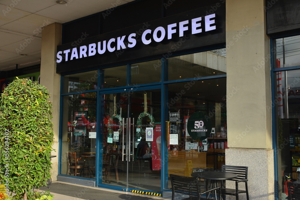 Starbucks coffee facade in Manila, Philippines Stock Photo | Adobe Stock
