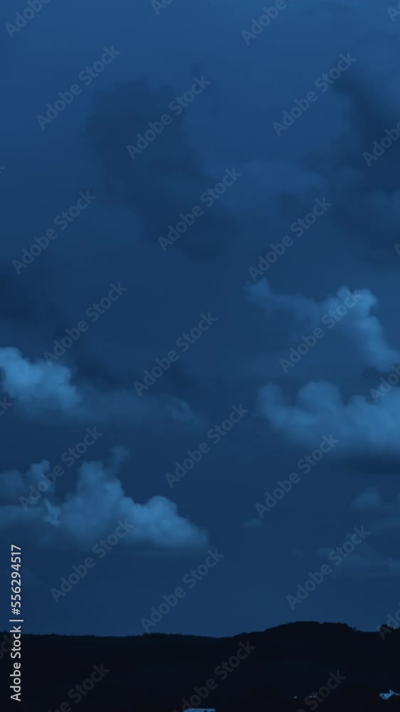 Night scene landscape of big clouds in the dark sky 4k timelapse Vertical video Night scene landscape of big clouds in the dark sky 4k timelapse Vertical video
